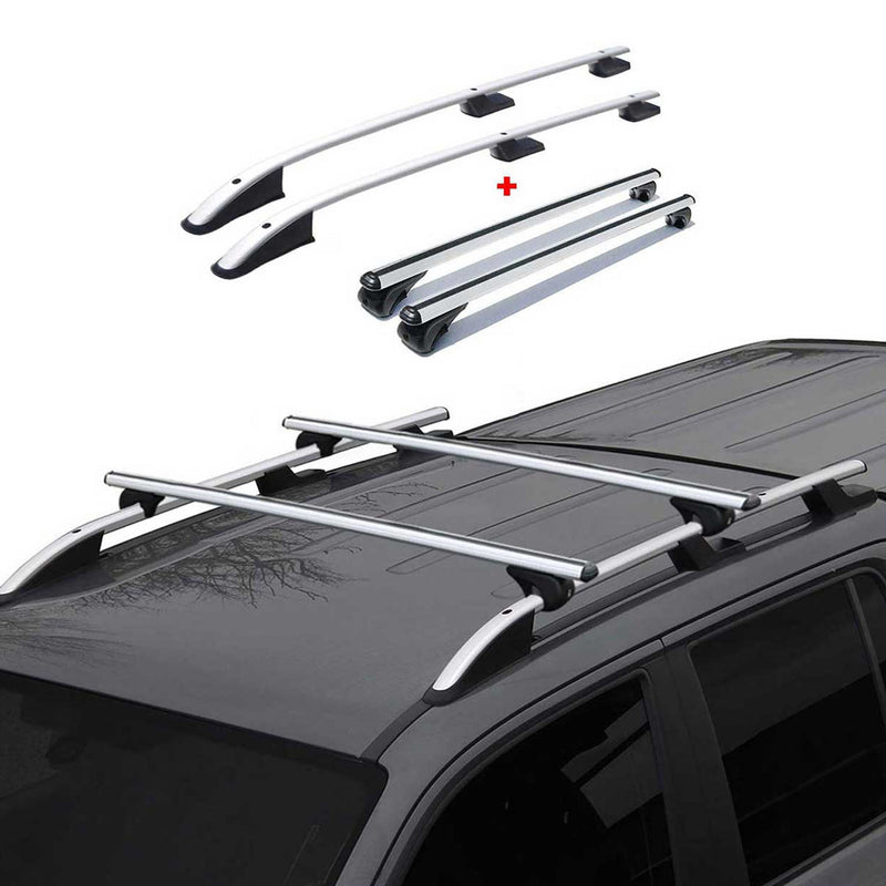 Dachreling + Dachträger für Ford Transit 2014-2025 Kurzer Aluminium Silber 4x