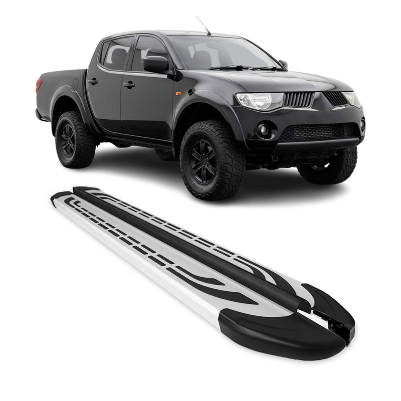 Trittbretter Seitenschweller für Mitsubishi L200 DoubleCab 2005-2015 Alu