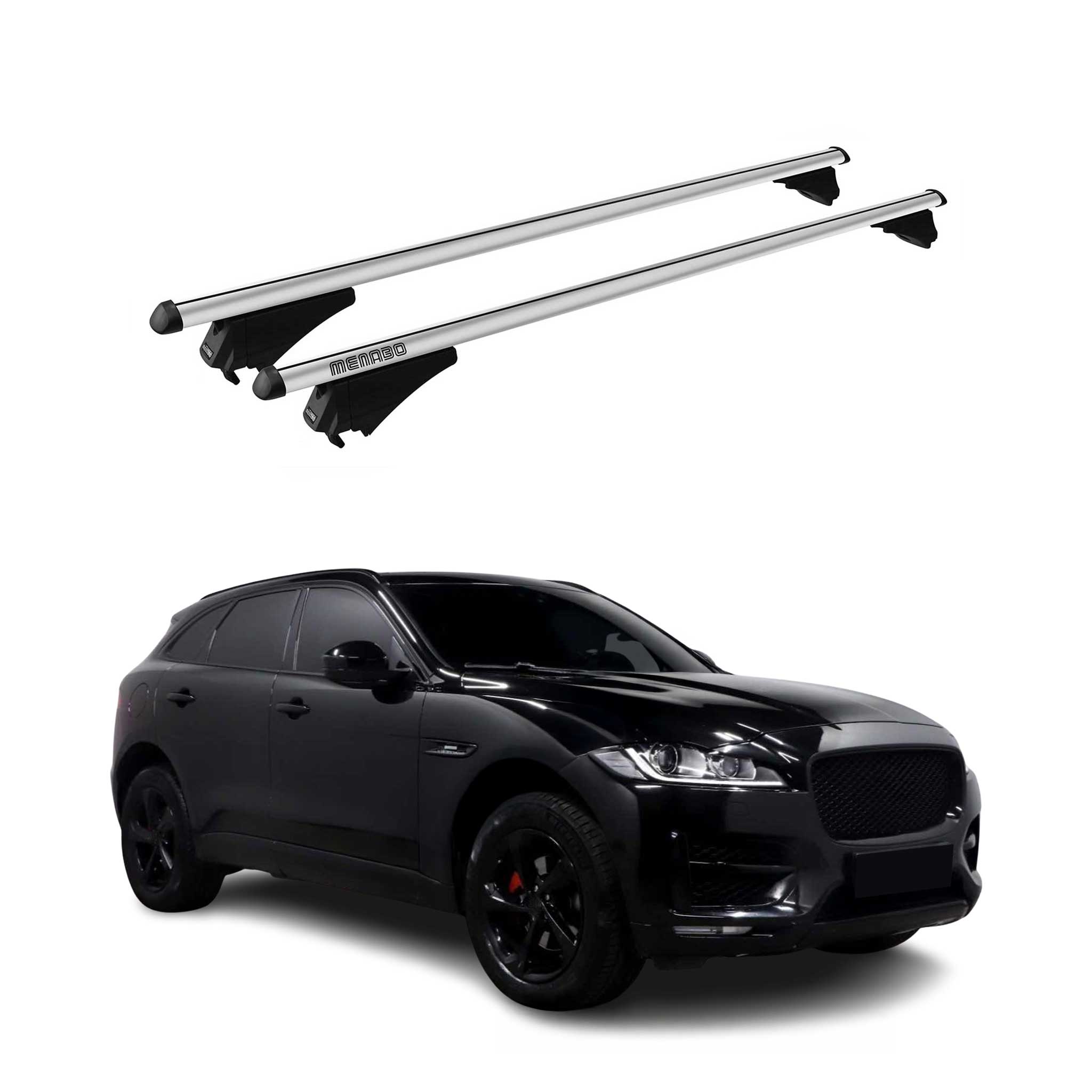 Menabo Dachträger Grundtäger für Jaguar F-Pace 2016-2025 75kg Alu Silber 2 tlg