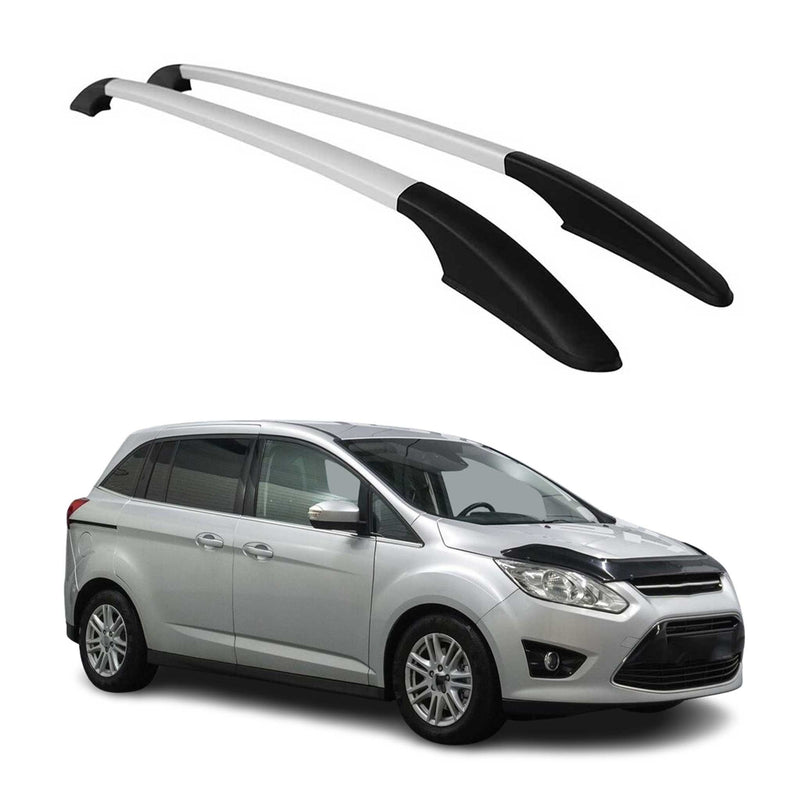 Aluminium Dachreling Relingträger für Ford C-Max 2010-2019 Silber 2x