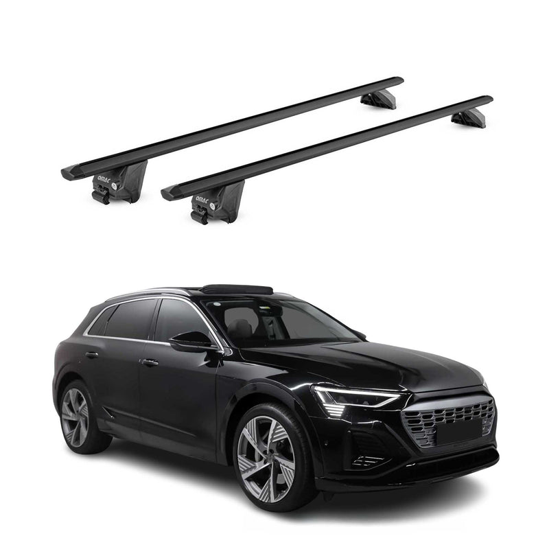 Dachträger Grundtäger für Audi e-Tron 2018-2025 100kg Alu Schwarz 2 tlg ABE