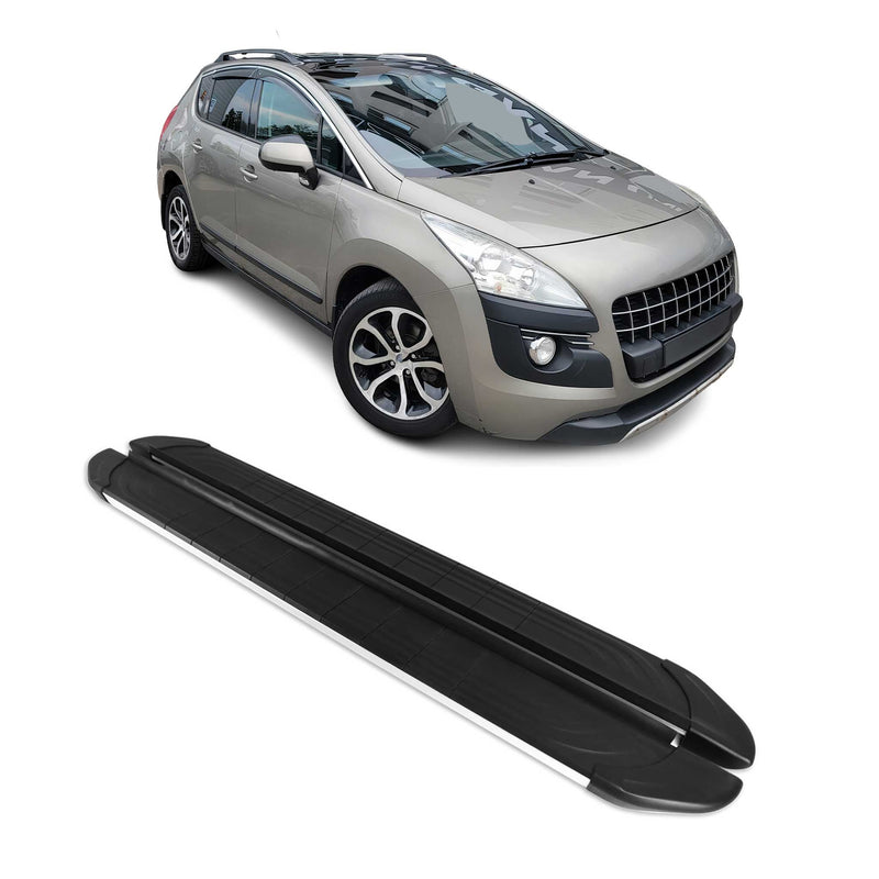 Trittbretter Seitenschweller für Peugeot 3008 2009-2016 Aluminium Schwarz Silber