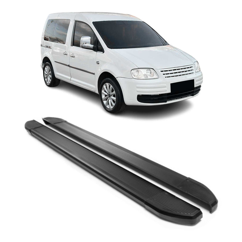 Aluminium Seitenschweller Trittbretter für VW Caddy 2003-2020 L1 Schwarz 2tlg