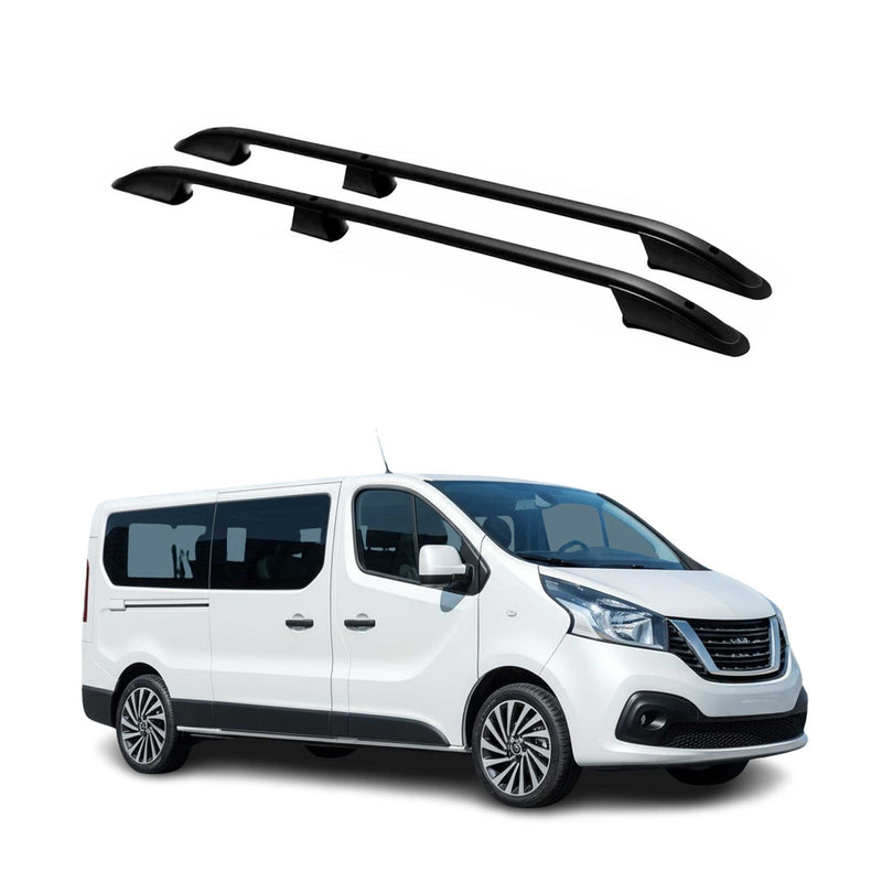 Dachreling Dachgepäckträger für Nissan NV300 2016-24 L2 Langer RS Alu Schwarz 2x