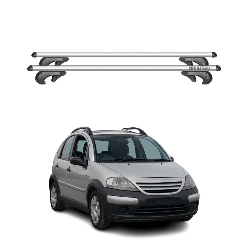 Menabo Dachträger Gepäckträger für Citroen C3 Xtr 2004-2010 90kg Alu Silber