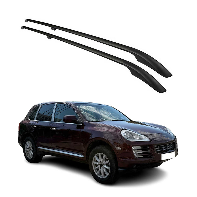 Dachreling Dachgepäckträger für Porsche Cayenne 9PA 2002-2010 Alu Schwarz