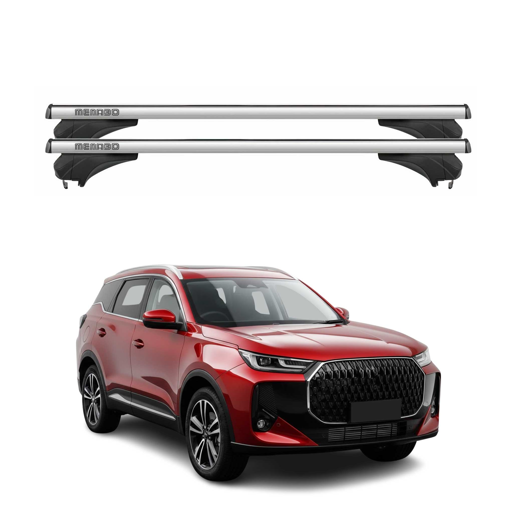 Menabo Dachträger Grundtäger für EBRO S700 / Chery Tiggo 7 2025-2026 Alu Silber