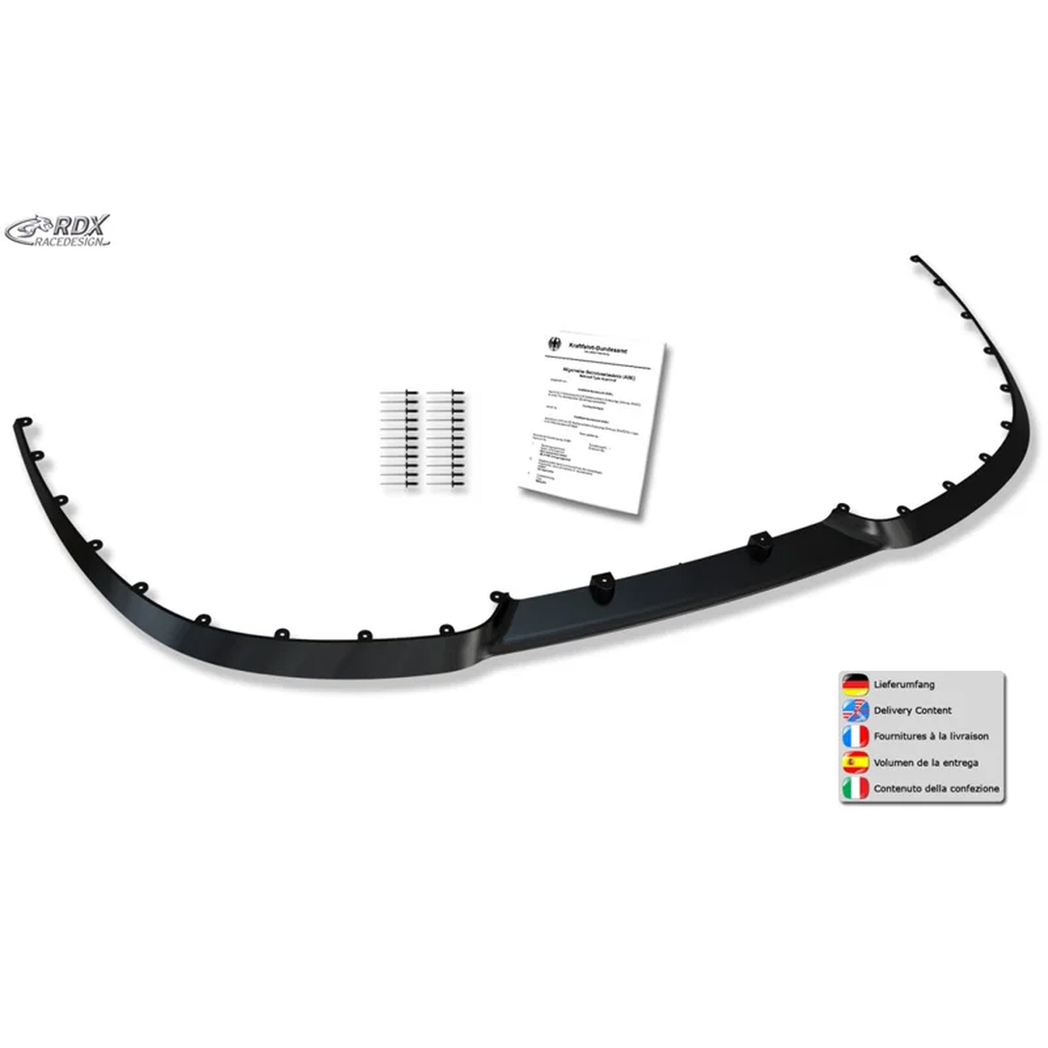 Universal Cup 2.0 Frontspoilerlippe/-Schwert - Flexibel - Schwarz