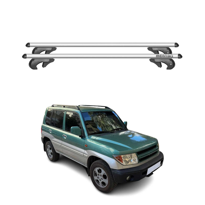 Menabo Dachträger Grundtäger für Mitsubishi Pinin 1998-2007 90kg Alu Silber 2x