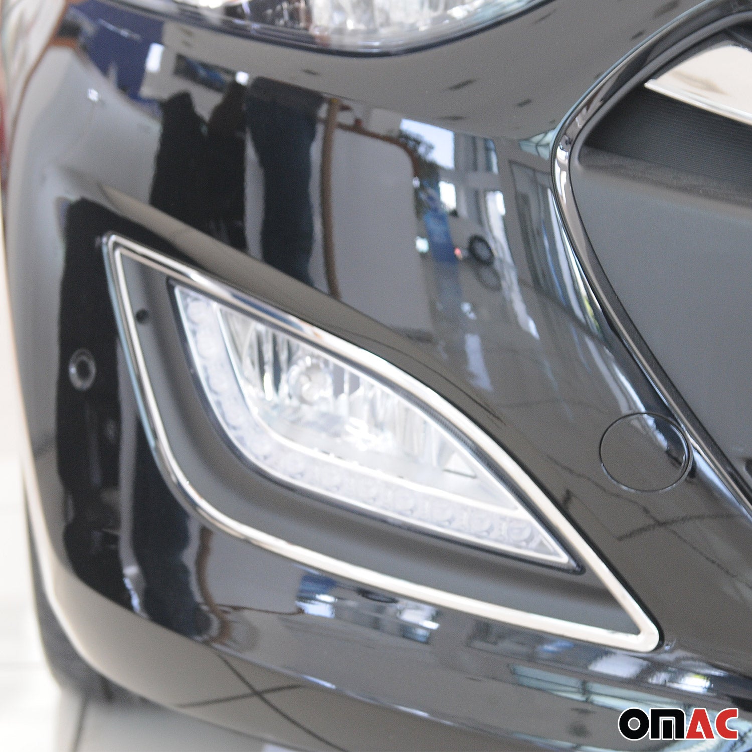 Nebelscheinwerfer Rahmen Umrandung für Hyundai i30 2012-2017 Edelstahl Chrom 2x
