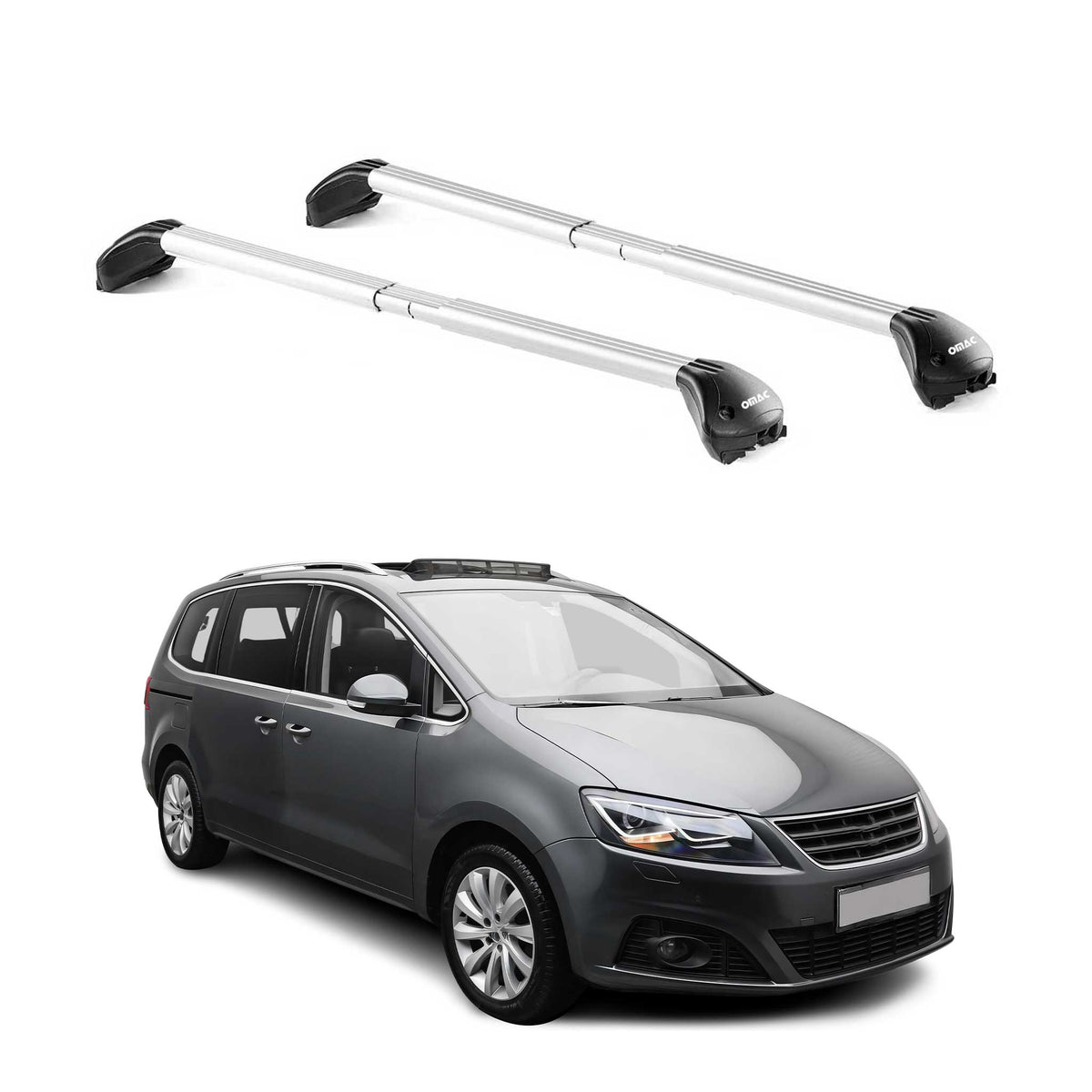 Dachträger Grundtäger für Seat Alhambra 1996-2020 5 tür 100kg Alu Silber 2x ABE