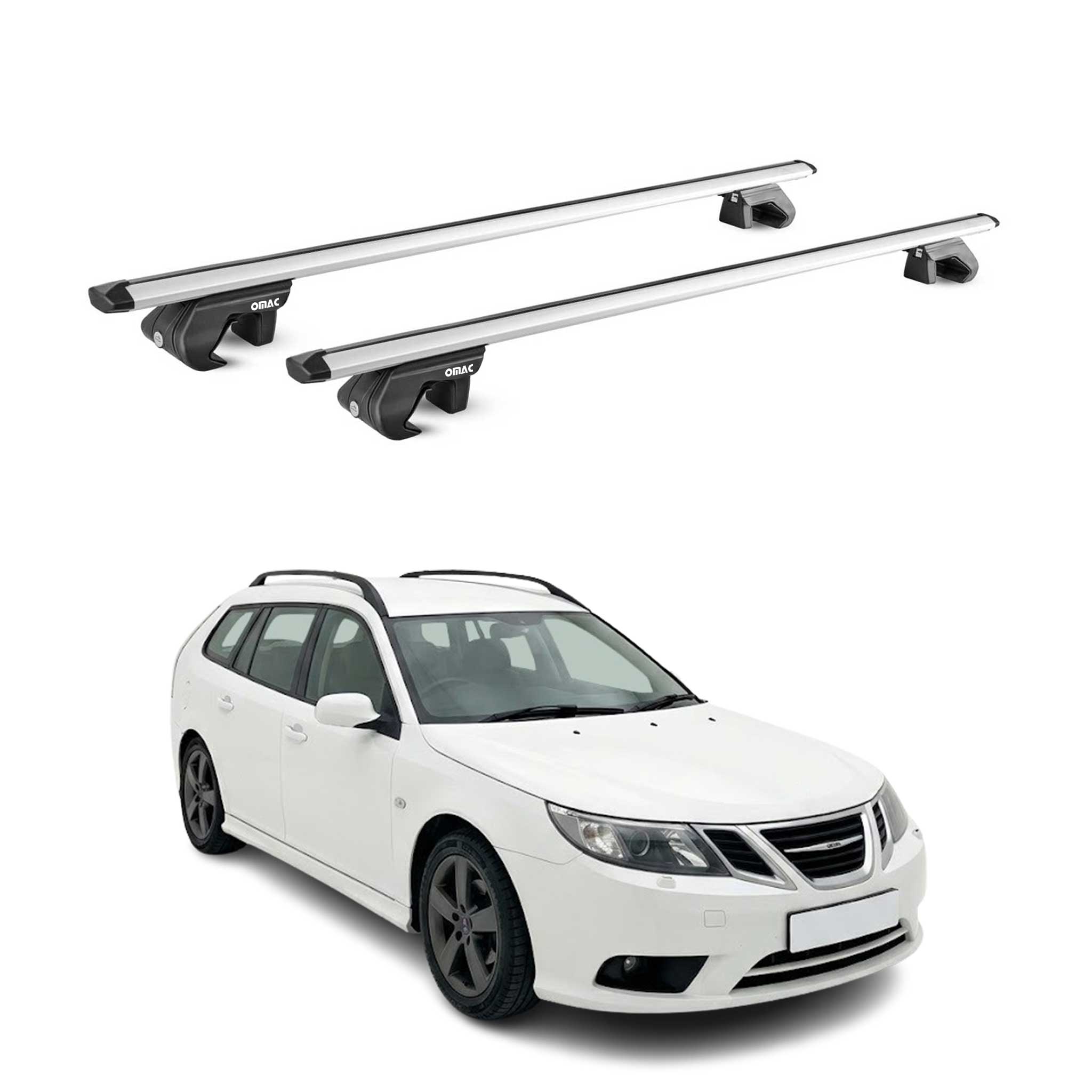 Dachträger Grundtäger für Saab 9-3X 2009-2013 90kg Aluminium Silber 2x ABE