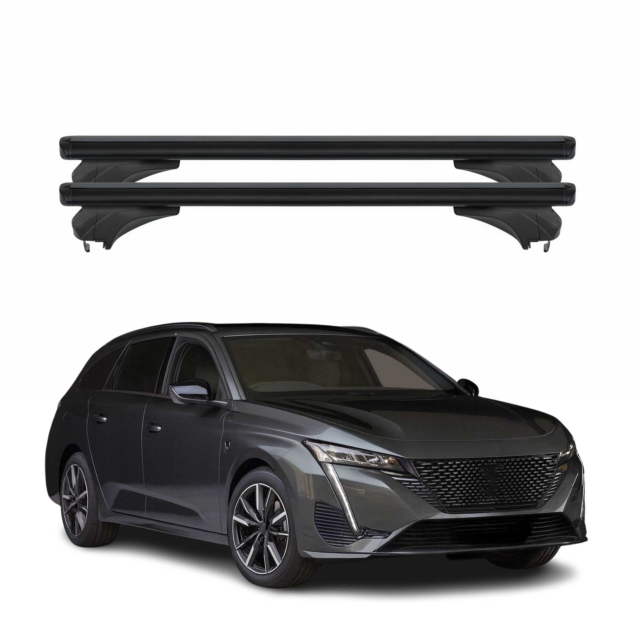 Menabo Dachträger für Peugeot 308 III Kombi 2021-2026 Aluminium Schwarz 2 tlg