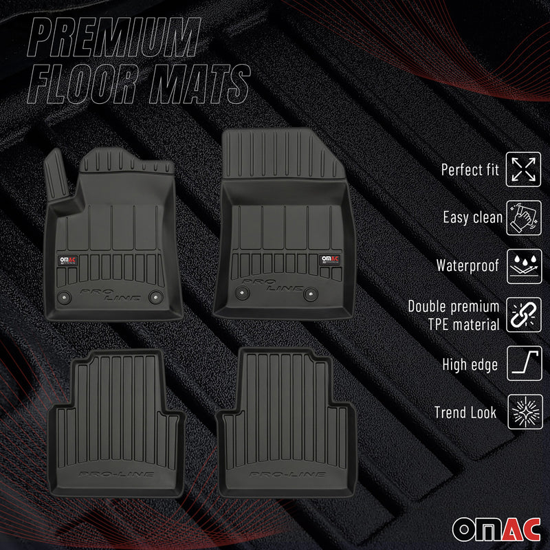 OMAC Gummi Fußmatten für Citroen C3 Aircross 2017-2024 Premium Gummi Schwarz 4x