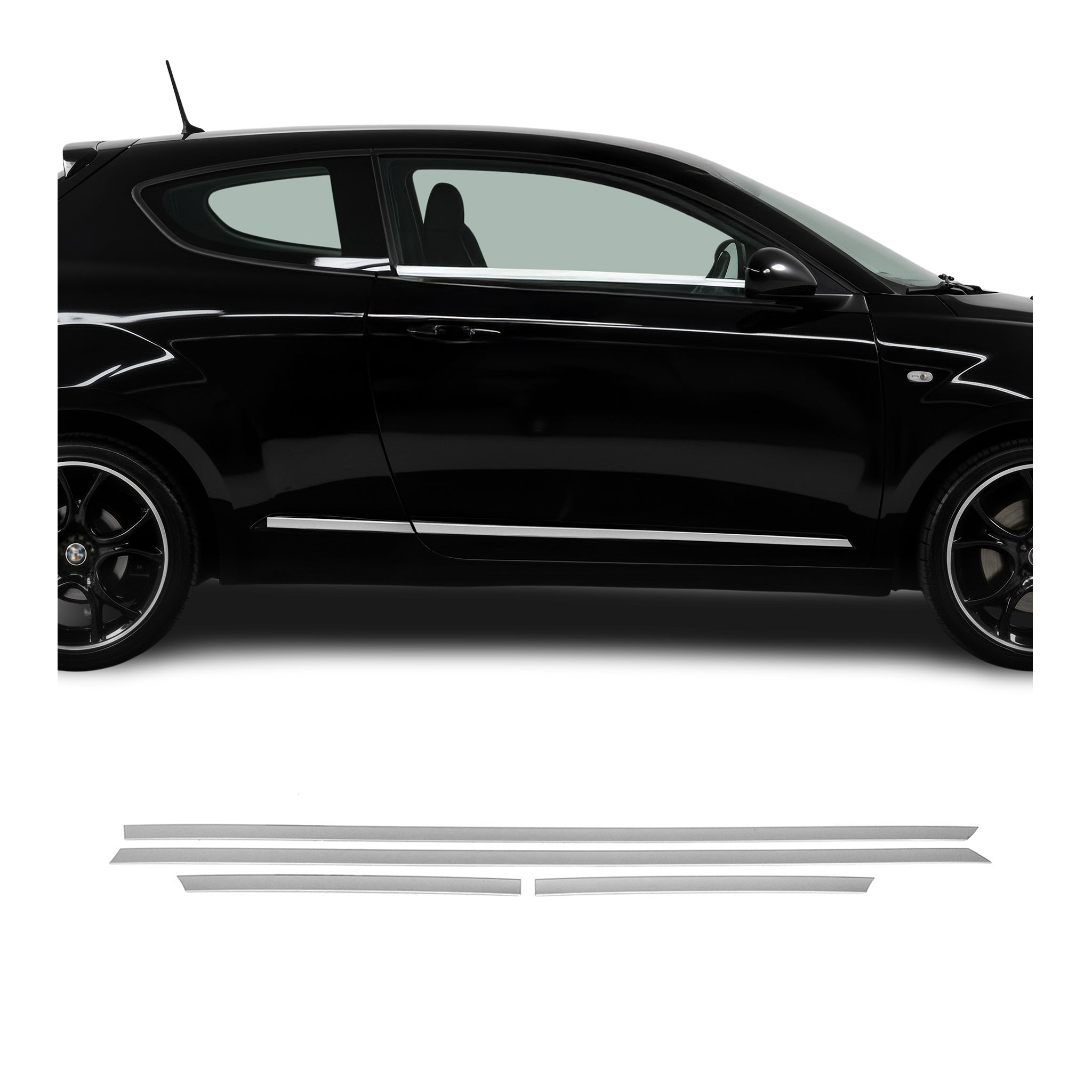 Seitentürleiste Türleisten Türschutzleiste für Seat Mii 2011-2021 5tür Chrom 4x