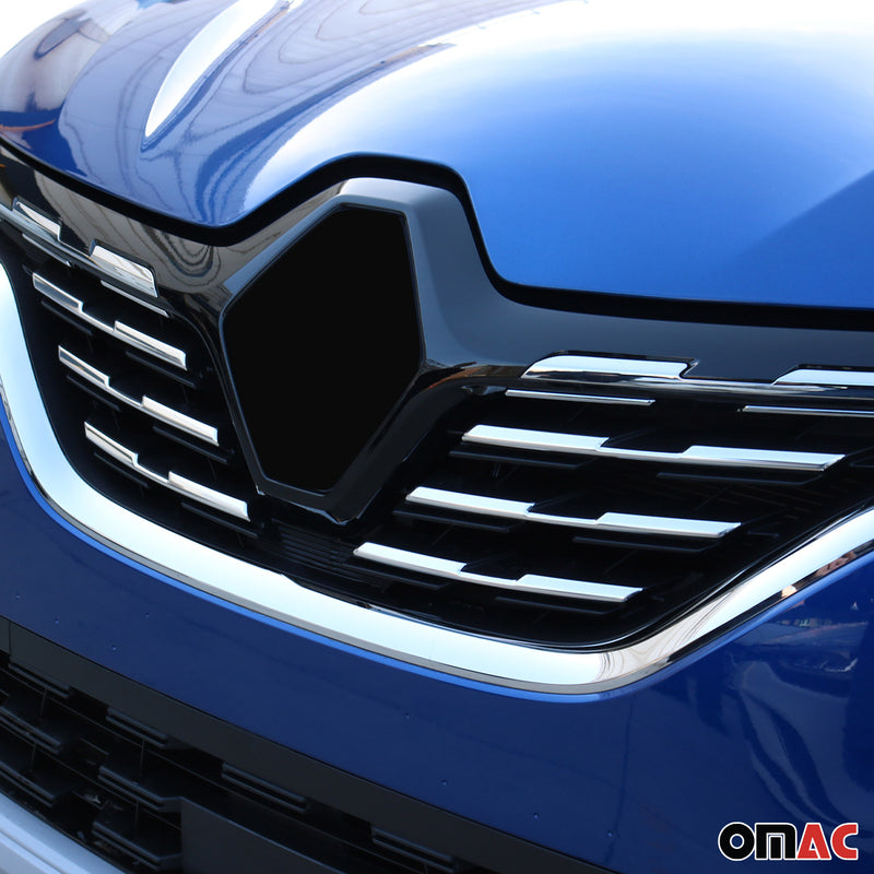 Kühlergrill Leisten Grillleisten für Renault Captur 2020-2025 Chrom Silber 6x