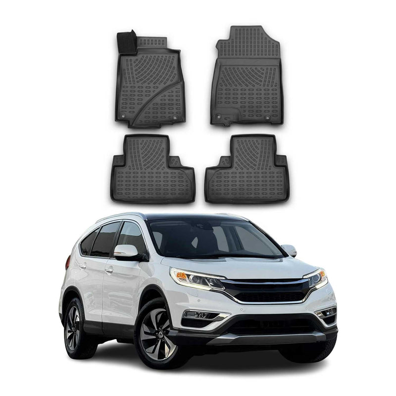 OMAC Gummimatten Fußmatten für Honda CR-V 2012-2017 TPE Automatten Schwarz 4x