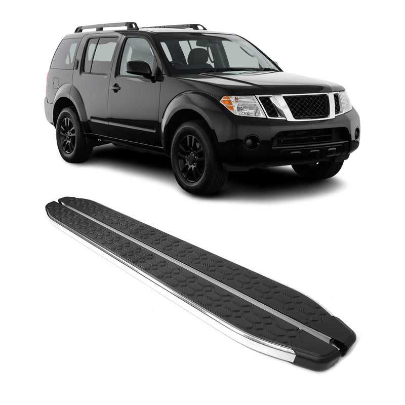 Trittbretter Seitenschweller für Nissan Pathfinder III Edelstahl Schwarz Silber