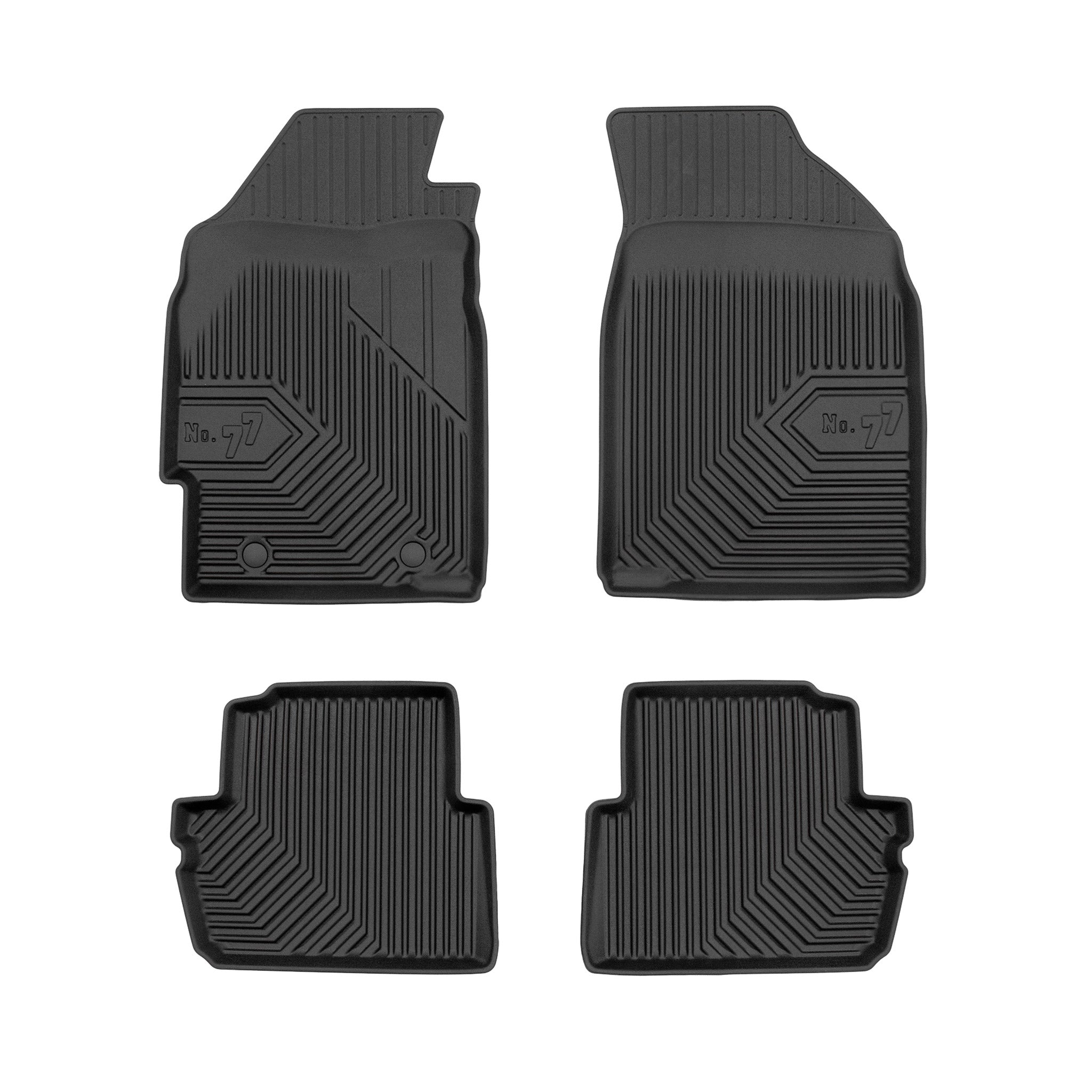 Fußmatten Gummimatten No.77 für Chevrolet Spark II 2005-2009 TPE Schwarz 4 tlg