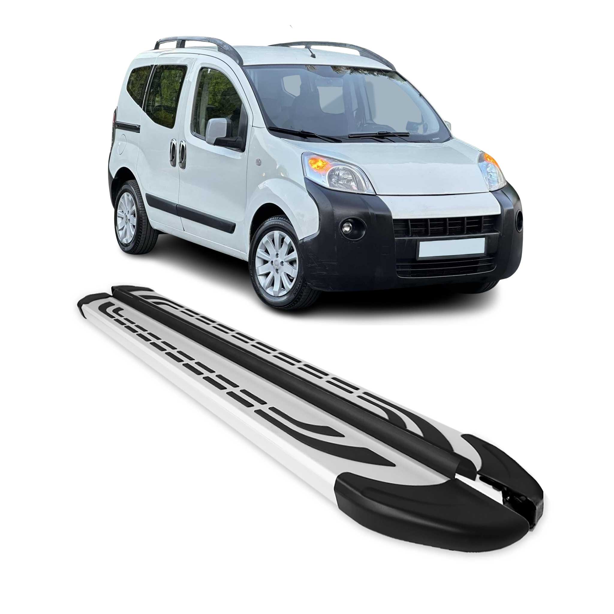 Trittbretter Seitenschweller Seitenbretter für Citroen Nemo 2008-2017 Alu Grau