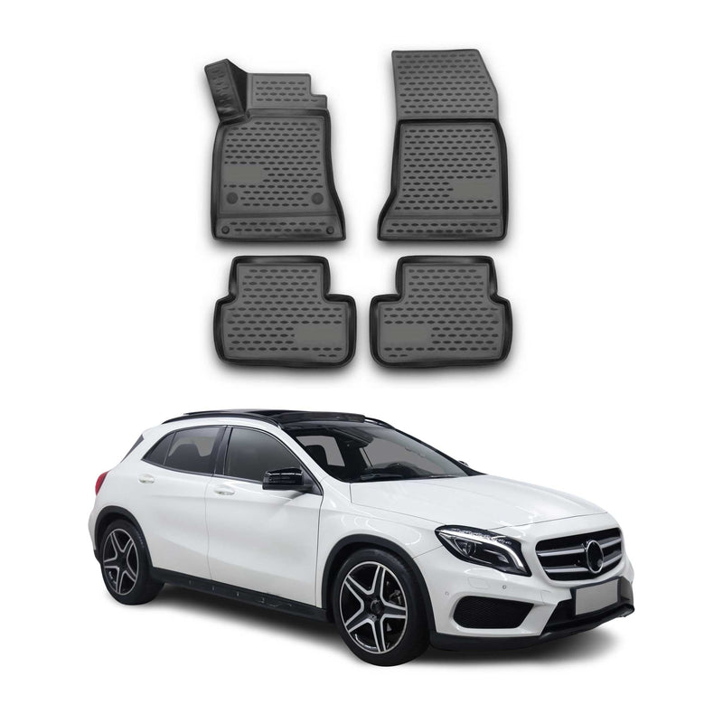OMAC Gummimatten Fußmatten für Mercedes GLA Klasse 2014-2021 TPE Schwarz 4x