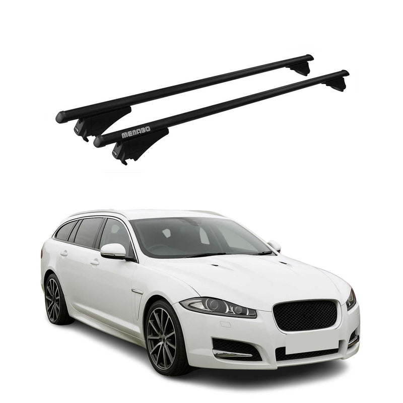 Menabo Dachträger für Jaguar XF X250 Sportbrake 2008-2015 75kg Alu Schwarz 2x