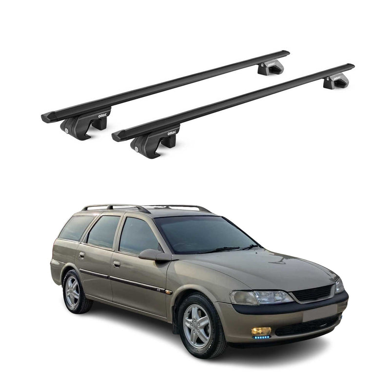 Dachträger Grundtäger für Opel Vectra B Kombi 1995-2002 90kg Alu Schwarz 2x ABE