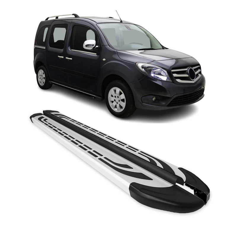 Trittbretter Seitenschweller Seitenbretter für Mercedes Citan 2012-2021 Alu Grau