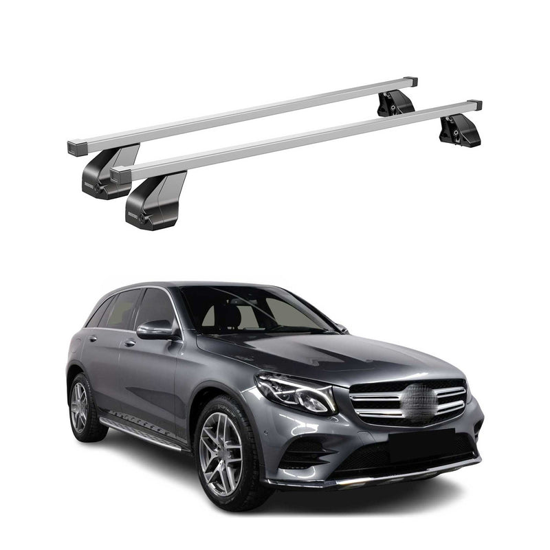 Menabo Dachträger Grundtäger für Mercedes GLC C253 2015-2020 75kg Stahl Grau 2x