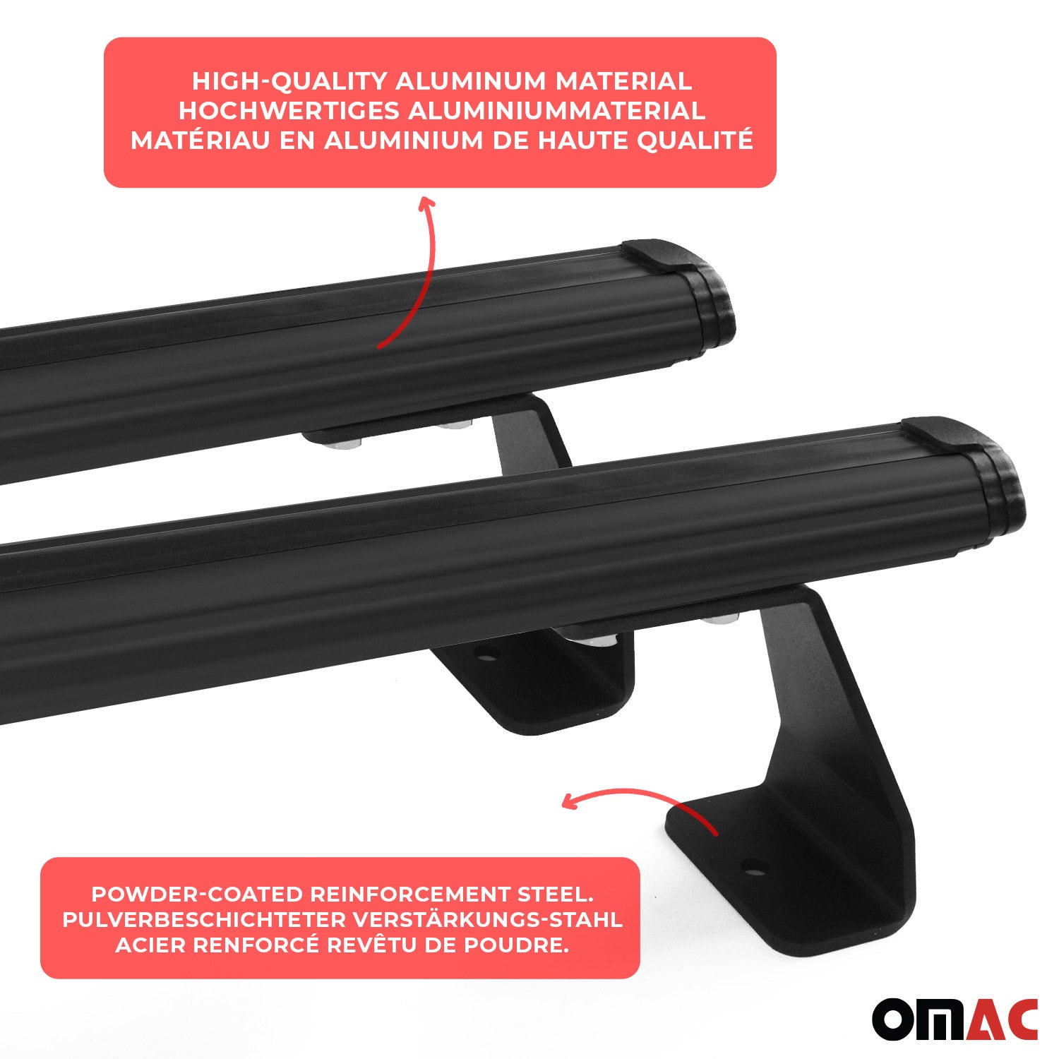 2x Dachträger + Leiterhalter Set für VW T5 T6 Transporter 2003-2024 Schwarz