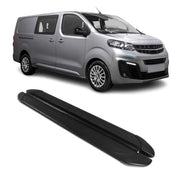 Trittbretter Seitenschweller für Opel Vivaro C 2019-2026 L2 L3 Aluminium Schwarz