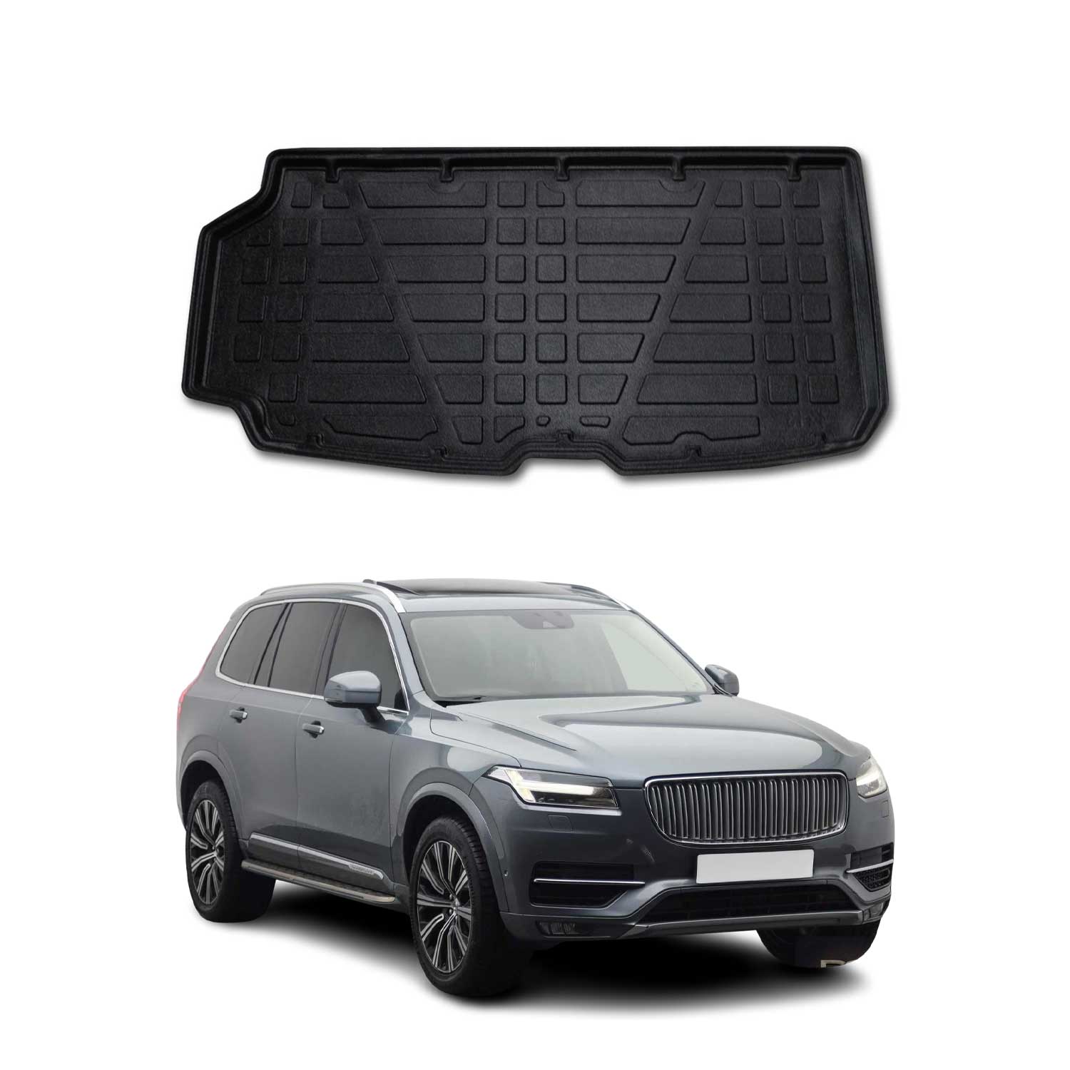 Kofferraumwanne Laderaumwanne für Volvo XC90 2015-2026 Gummi TPE Schwarz