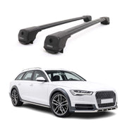 Dachträger Grundträger für Audi A6 C7 Allroad 2012-2018 Aluminium Schwarz 2tlg