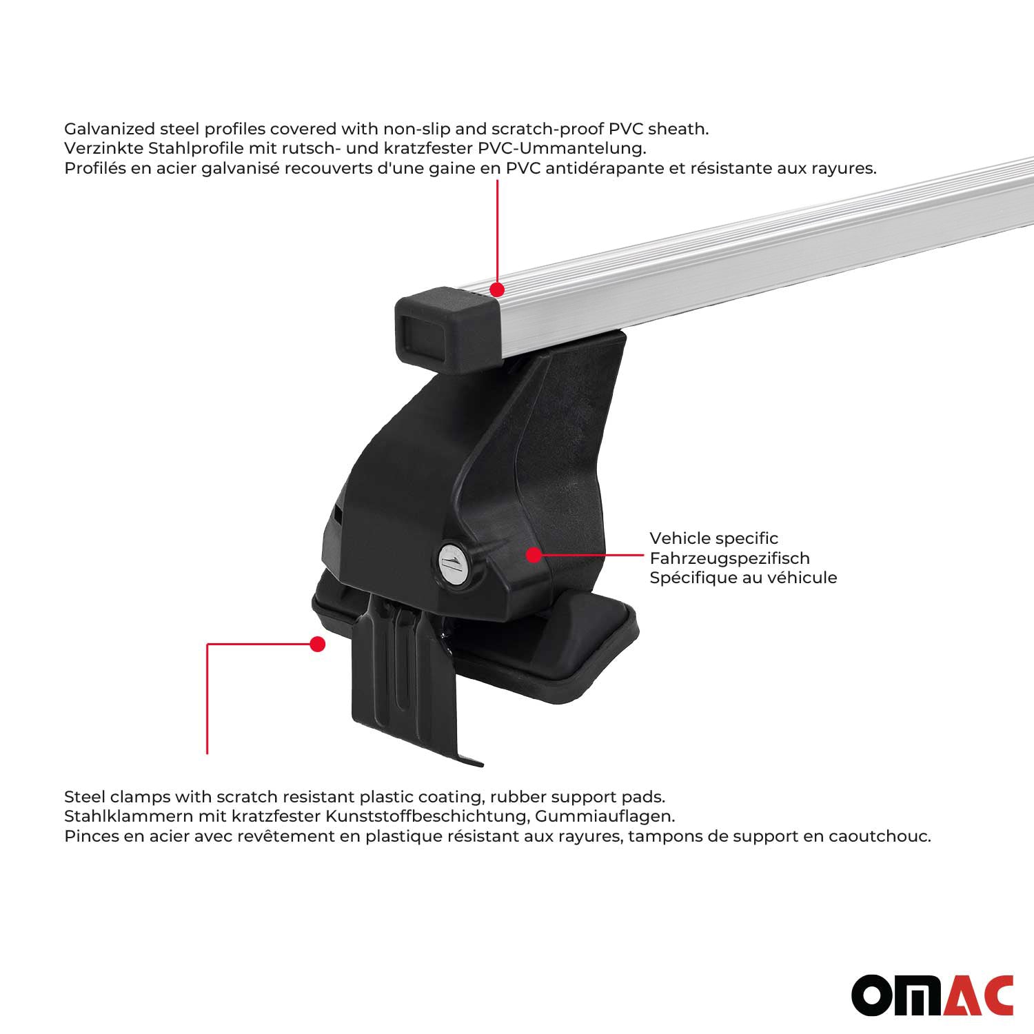 Menabo Dachträger Grundtäger für Renault Laguna III 2007-2015 50kg Stahl Grau 2x