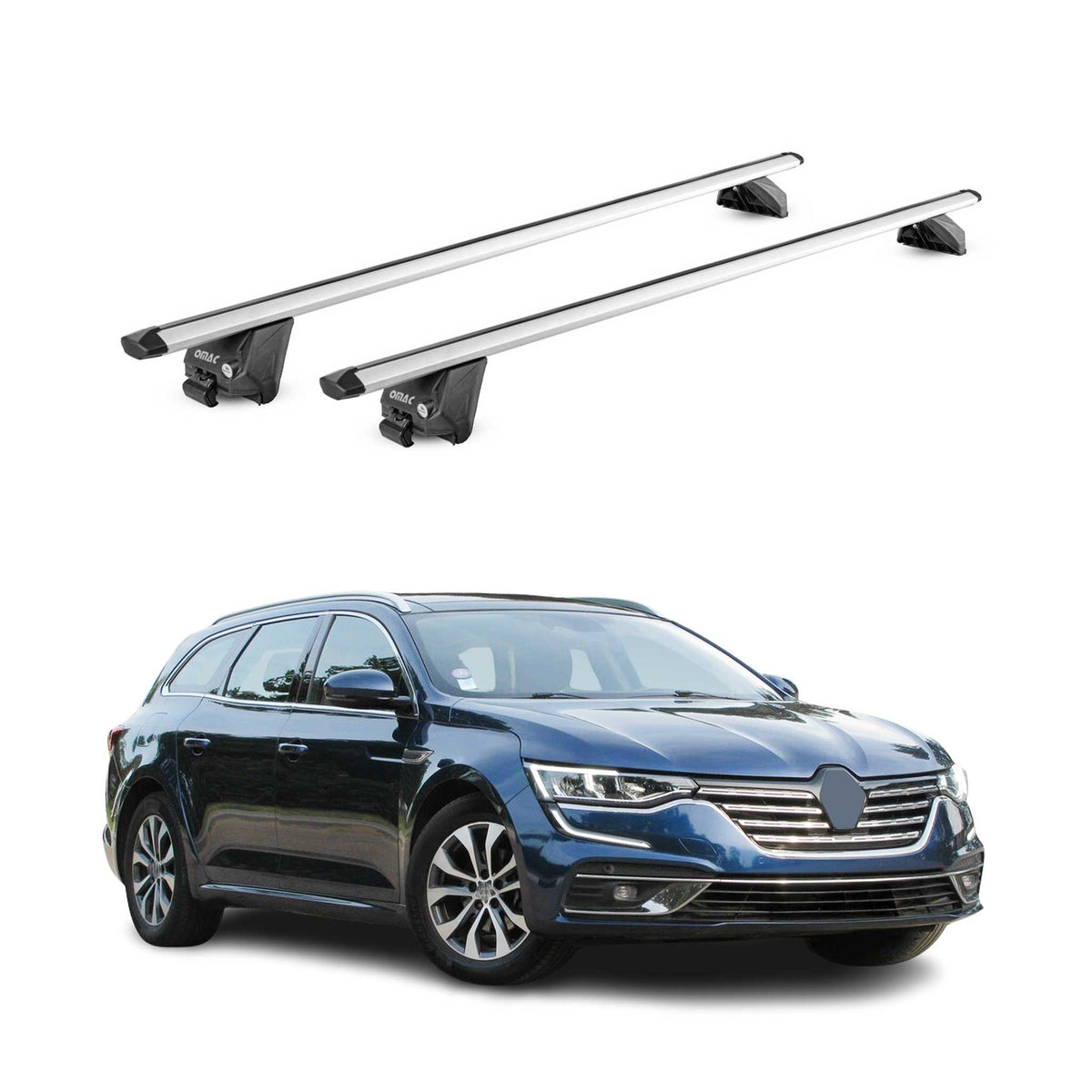 Dachträger für Renault Talisman Grandtour 2015-2022 100kg Alu Silber 2tlg ABE