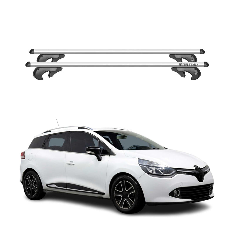 Menabo Dachträger für Renault Clio Sportourer 2013-2019 90kg Alu Silber 2x