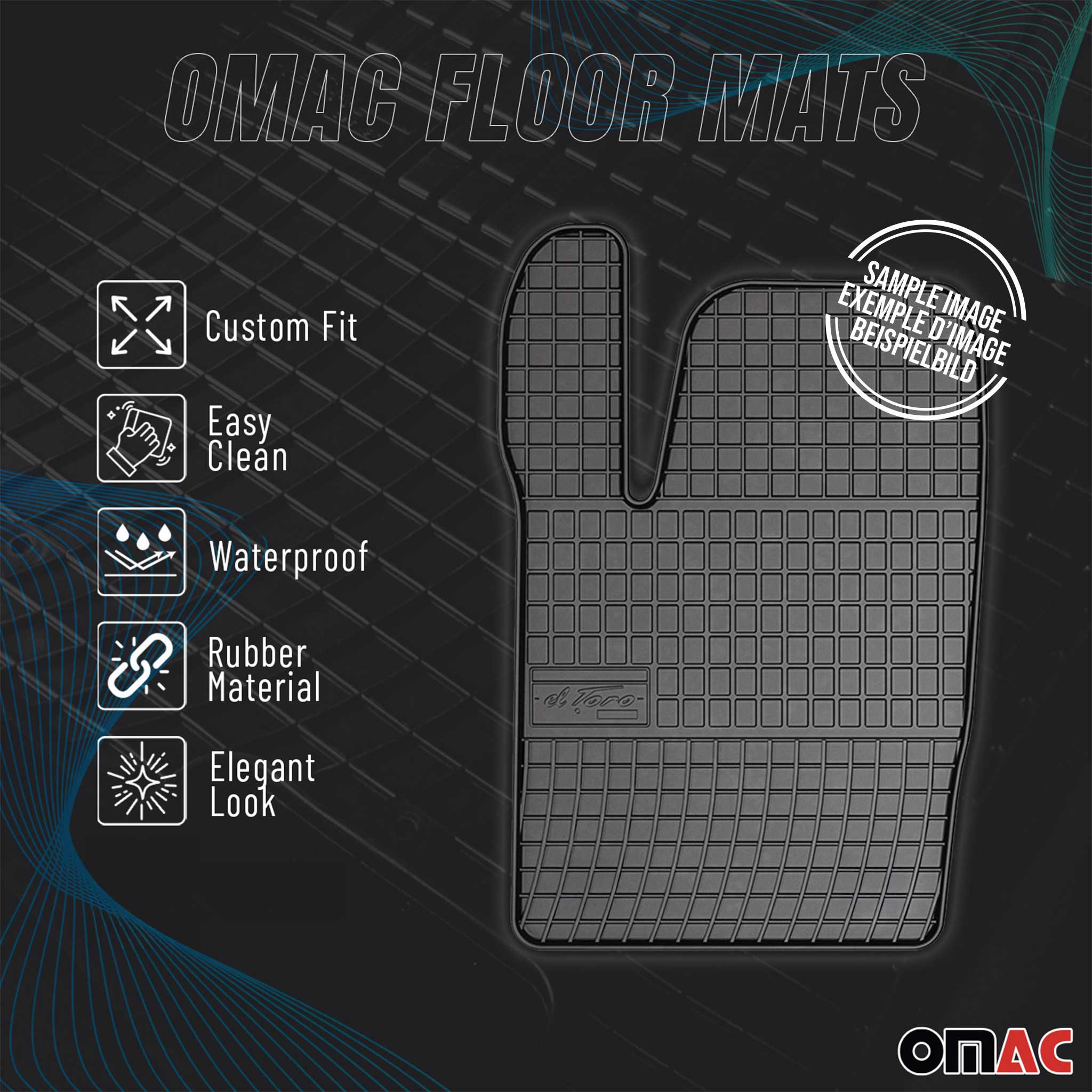 OMAC Gummi Fußmatten für VW Golf 1991-1999 Automatten Gummi Schwarz 4tlg