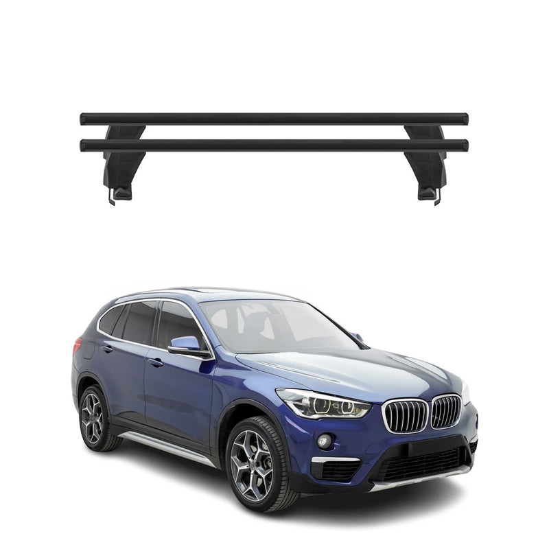 Menabo Dachträger Grundtäger für BMW X1 F48 2019-2022 FL 50kg Alu Schwarz 2 tlg