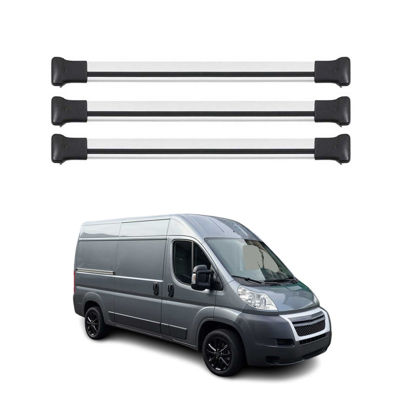 Dachträger Grundtäger für Citroen Jumper 2006-2025 75kg Aluminium Silber 3 tlg