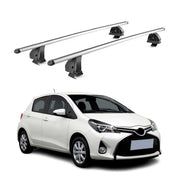 Alu Dachträger für Toyota Yaris III Schrägheck 2012-2019 TÜV T-Nut 2tlg Silber
