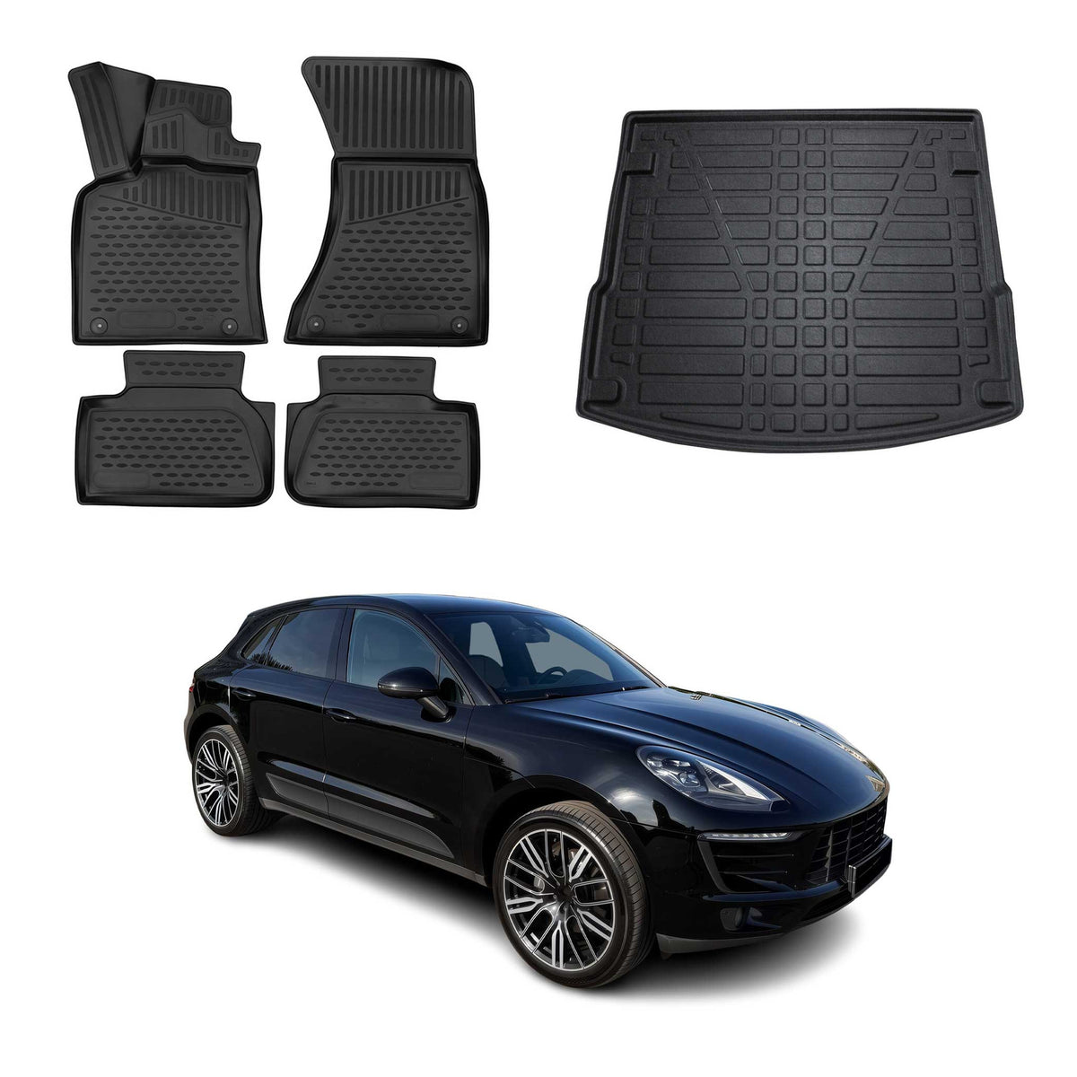 OMAC Fußmatten & Kofferraumwanne Set für Porsche Macan 2015-2026