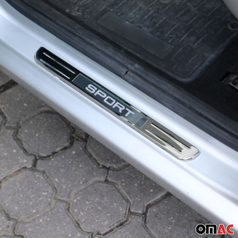 Einstiegsleisten Sport Türschwellerleisten LED-Licht Chrom Edelstahl 2 tlg 45 cm