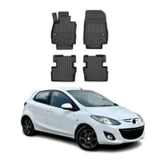 OMAC Gummi Fußmatten für Mazda 2 2015-2026 Premium TPE 3D Automatten Schwarz 4x