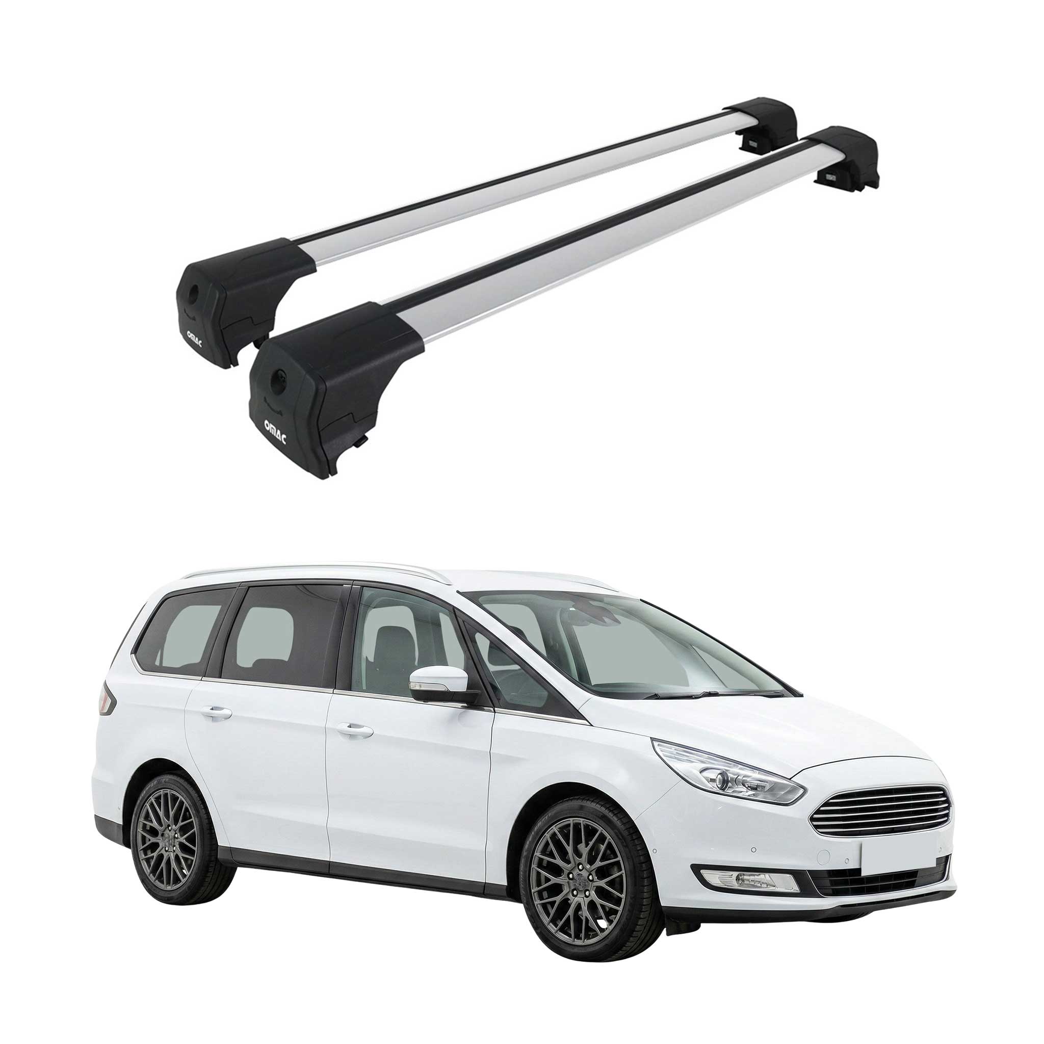 Dachträger Grundtäger für Ford Galaxy III 2015-2019 Pre-FL Aluminium Silber 2tlg