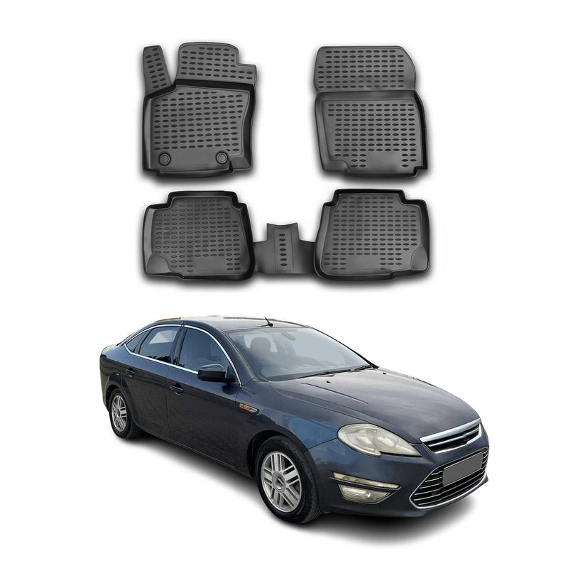 OMAC Gummimatten Fußmatten für Ford Mondeo mk4 2007-2014 Automatten Schwarz 4x