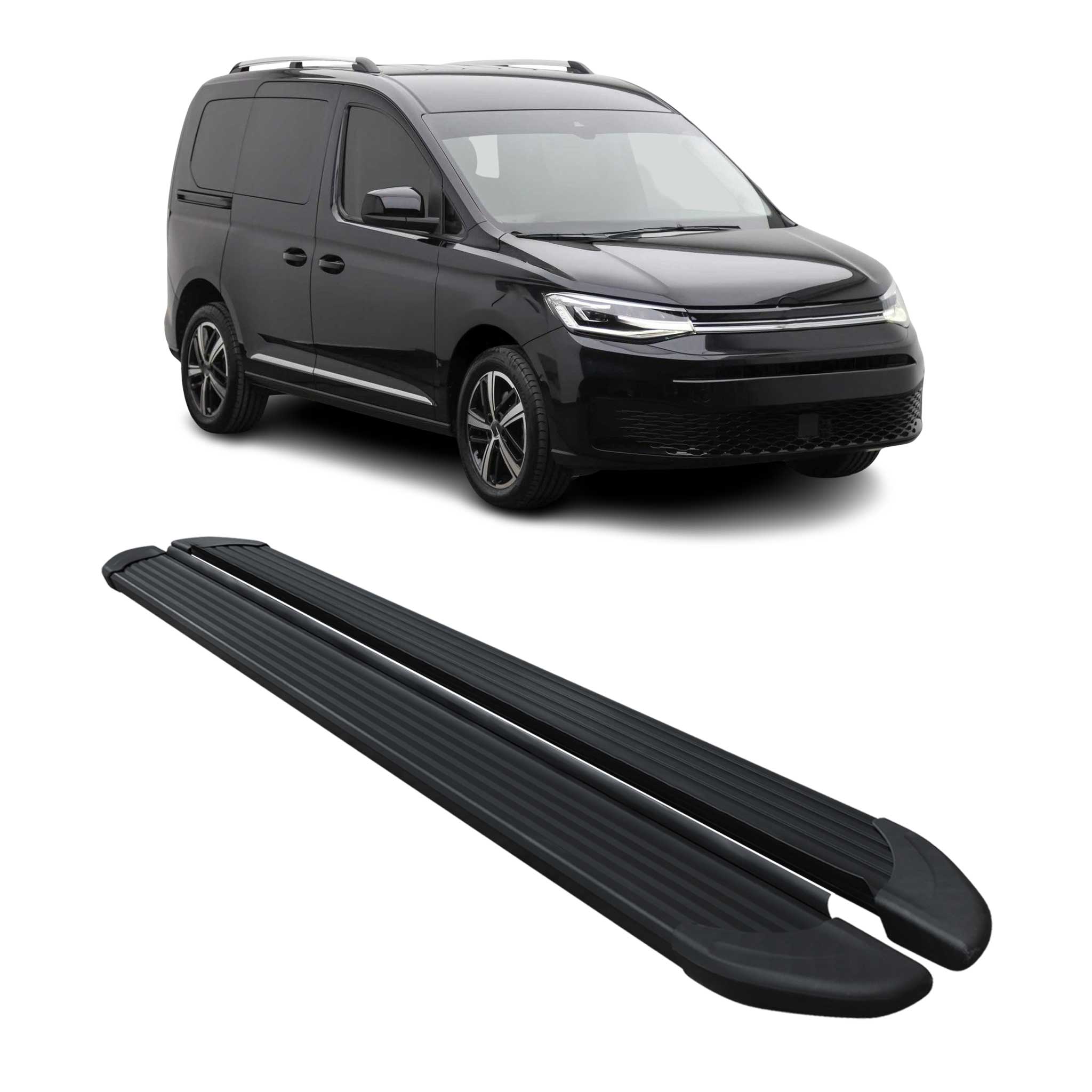 Seitenschweller Trittbretter Schweller für VW Caddy 2020-2024 L1 Kurzer Schwarz