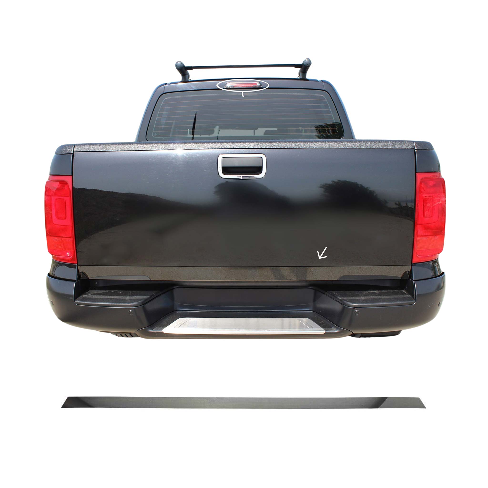 Kofferraumleiste Heckklappe Leiste für VW Amarok 2010-2021 Edelstahl Dunkel 1tlg