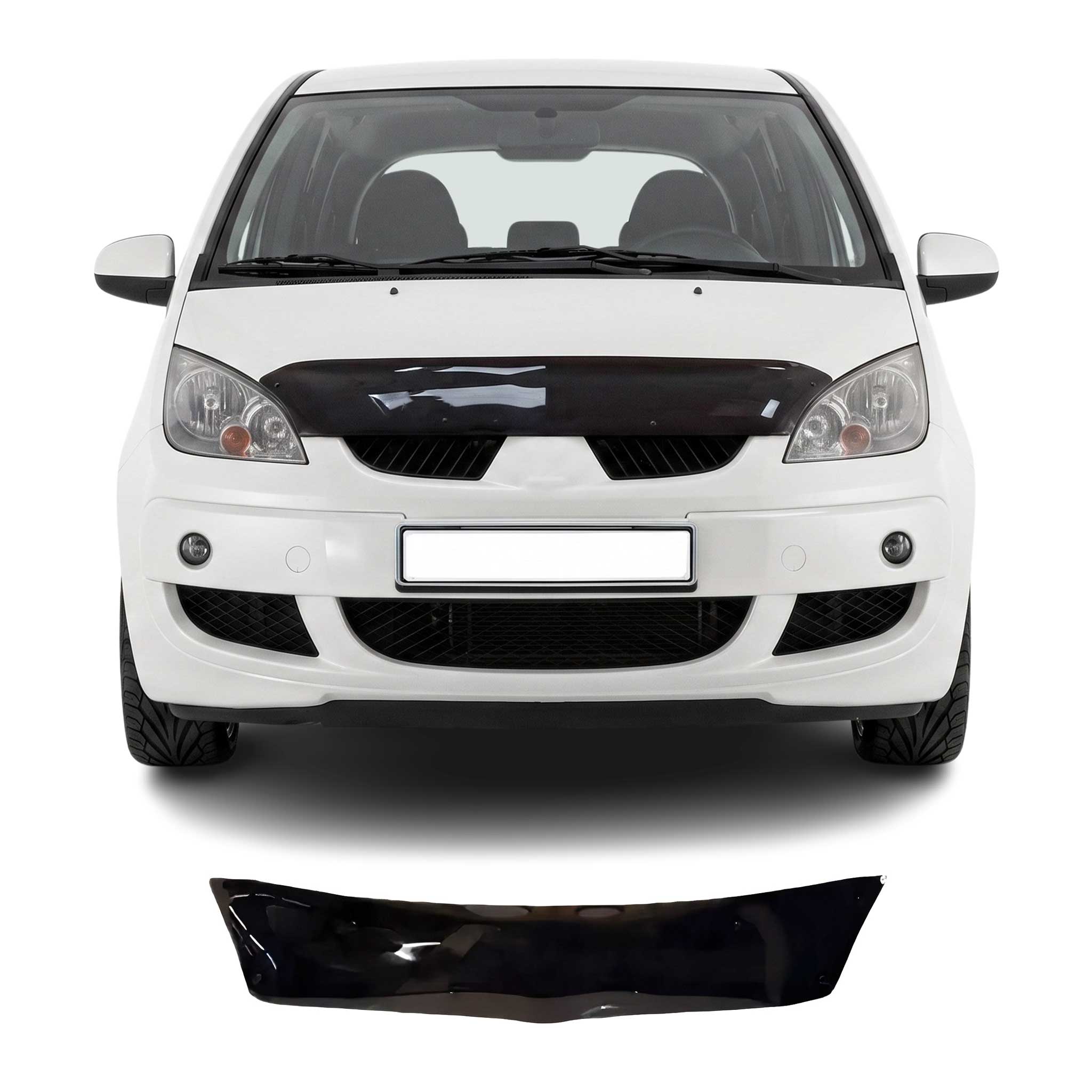 Motorhaube Deflektor Insektenschutz für Mitsubishi Colt 2009-2012 Dunkel
