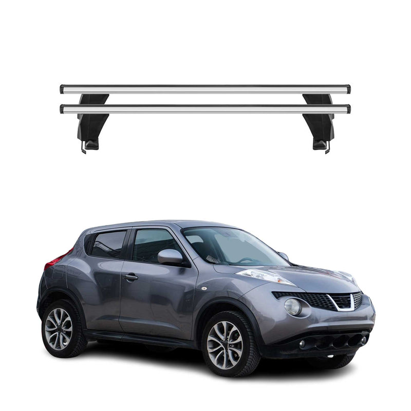 Menabo Dachträger Grundtäger für Nissan Juke 2010-2019 50kg Alu Silber 2 tlg