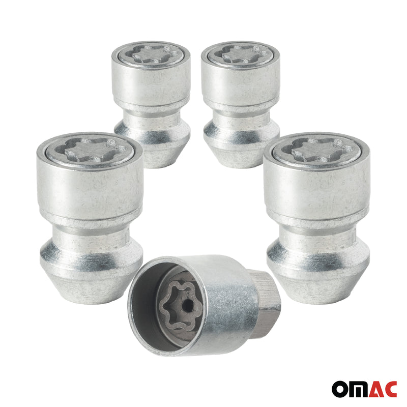 Radschloss Radschrauben Satz für Hyundai Bayon ab 2021 Silber 4tlg M12X1.5